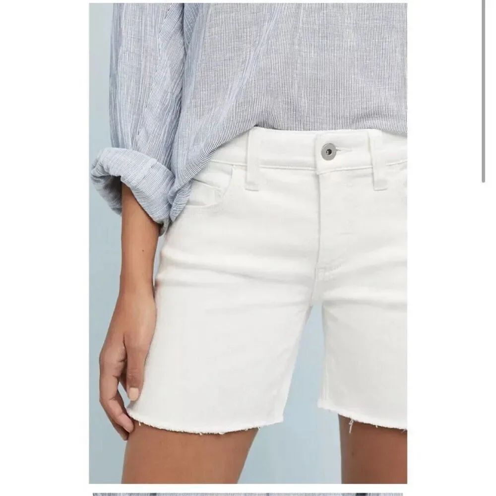 Pilcro and thr Letterpress white high rise slim shorts
